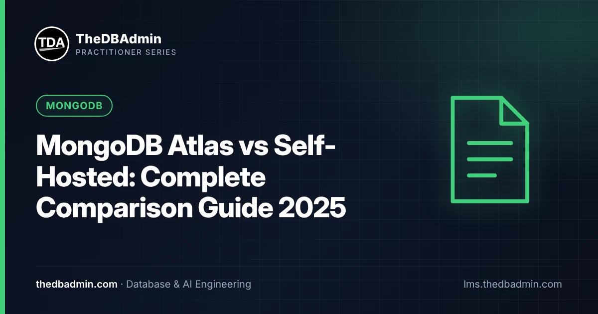 MongoDB Atlas vs Self-Hosted: Complete Comparison Guide 2025